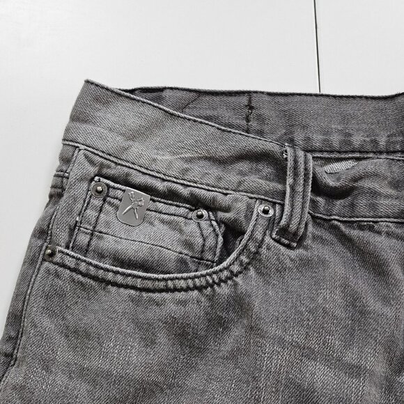 Marc Ecko Jeans Men 34 Gray Straight Leg Pockets Cotton Hippie Grunge Streetwear - Picture 10 of 16